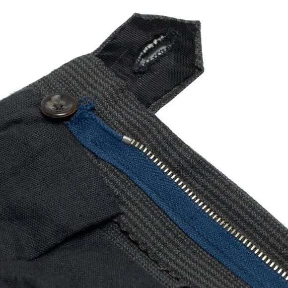 Sundazed (Germany) 70s, Sculptural Volume, High-Twist Wool, Blue Pinstripe